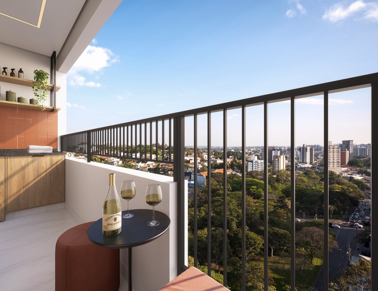 Varanda do apartamento de 2 dormitórios